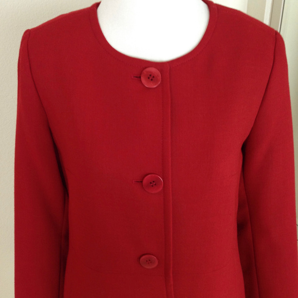 NWOT TALBOTS Red Wool Blend Coat Size 4 Never Worn - Picture 2 of 6